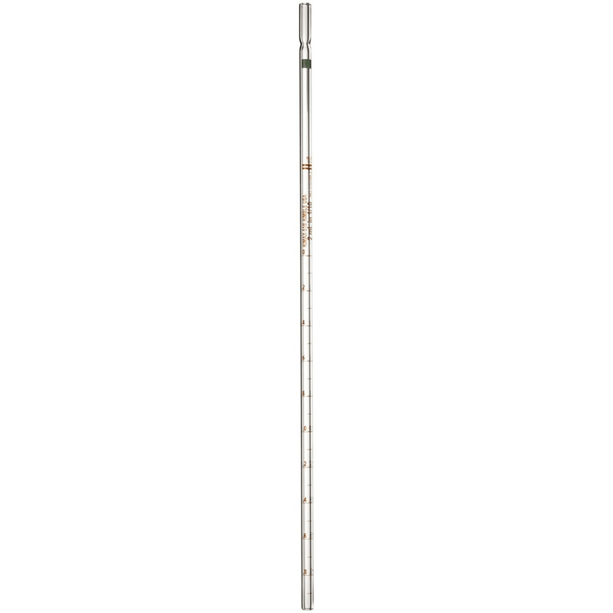 Kimble® Reusable Wide Tip Opening Serological Pipets w/ Plugging Top, Green, 2 mL, 12/Pack, 37034B-2