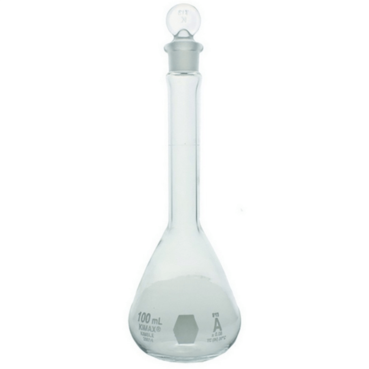 Kimble® Class A Volumetric Flask w/ Glass Pennyhead Stopper, 100 mL, 28014-100