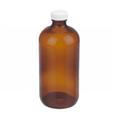 Wheaton® Amber Narrow Mouth Boston Round Bottle, 500 mL, Case of 12, W216846