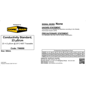 Core & Main Conductivity Standard, 23 µS/cm, 500 mL