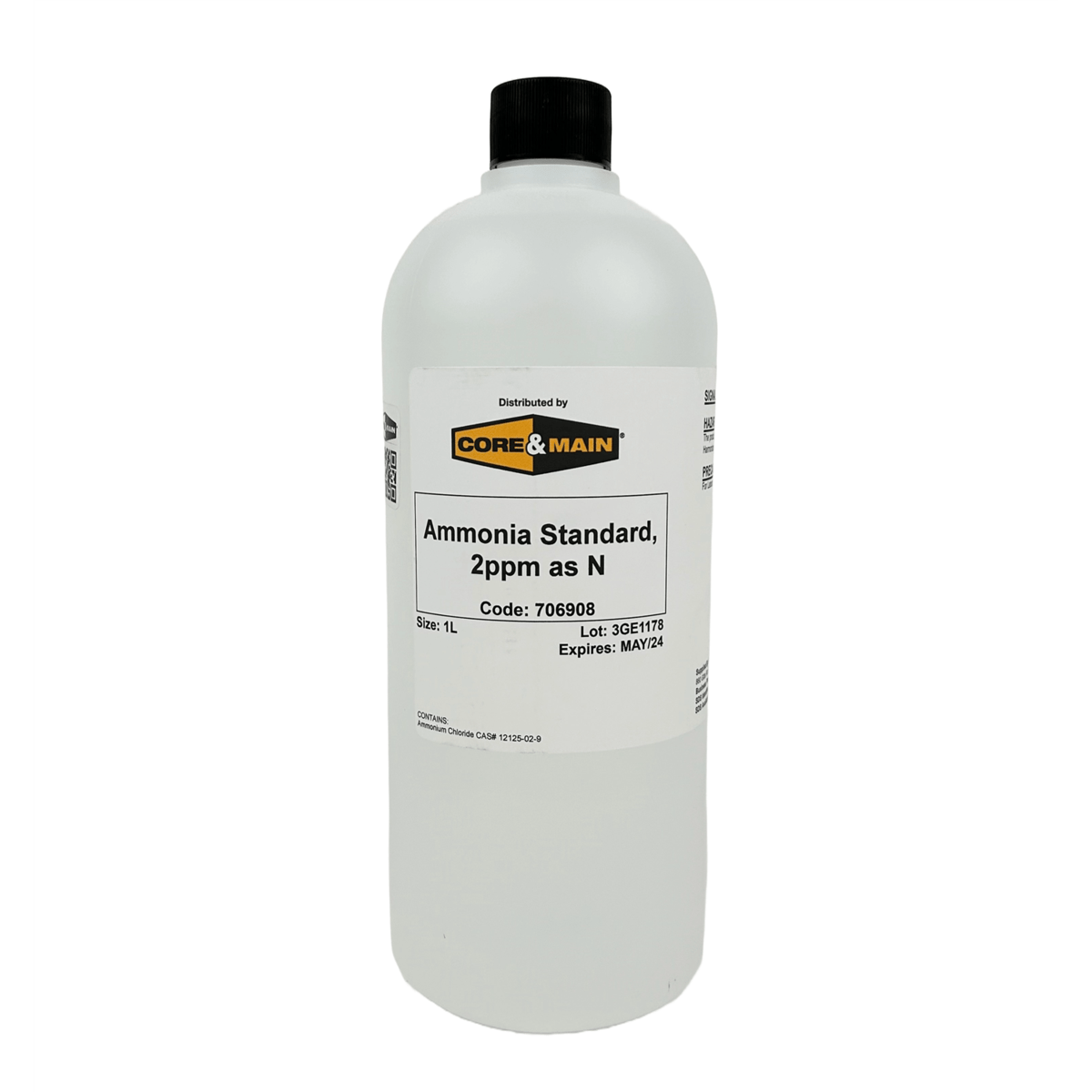 Core & Main Ammonia Standard, 2ppm as N, 1 L