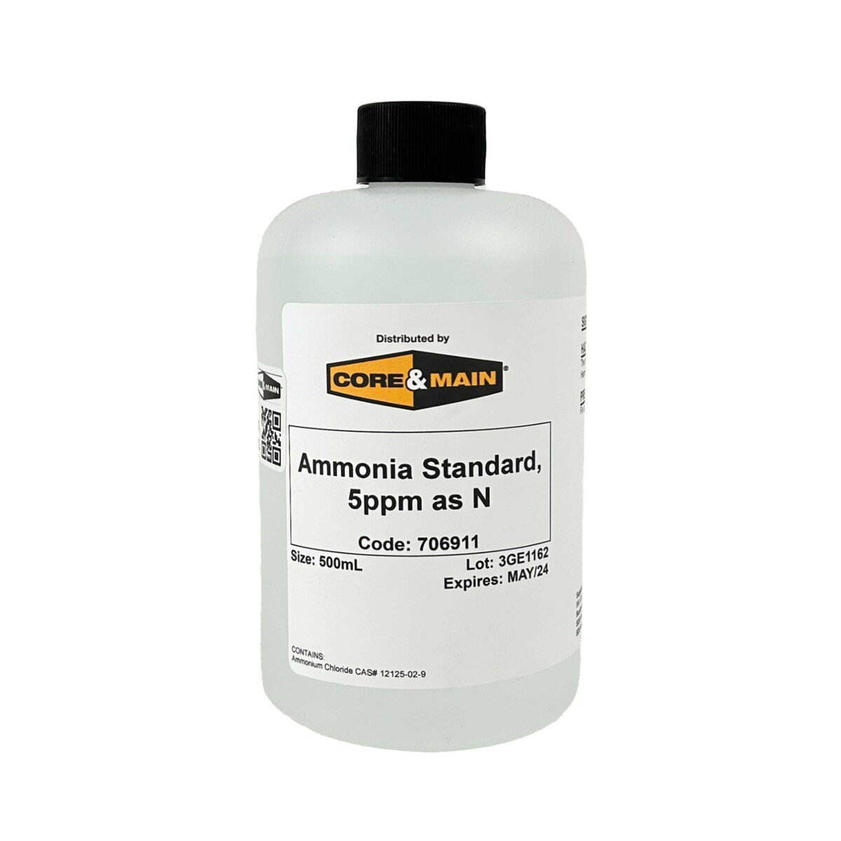 Core & Main Ammonia Standard, 5ppm as N, 500 mL