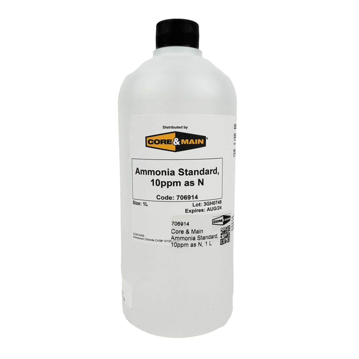 Core & Main Ammonia Standard, 10ppm as N, 1 L