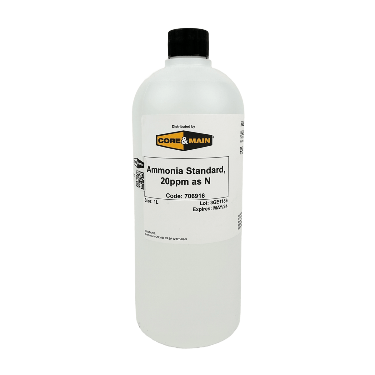 Core & Main Ammonia Standard, 20ppm as N, 1 L