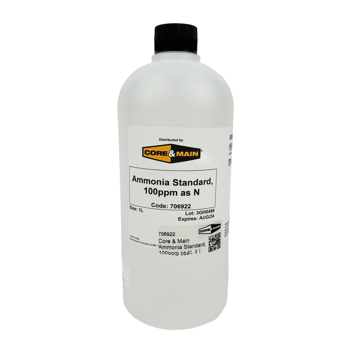Core & Main Ammonia Standard, 100ppm as N, 1 L