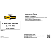 Core & Main Calcium Chloride, 2.75% w/v, 1 L