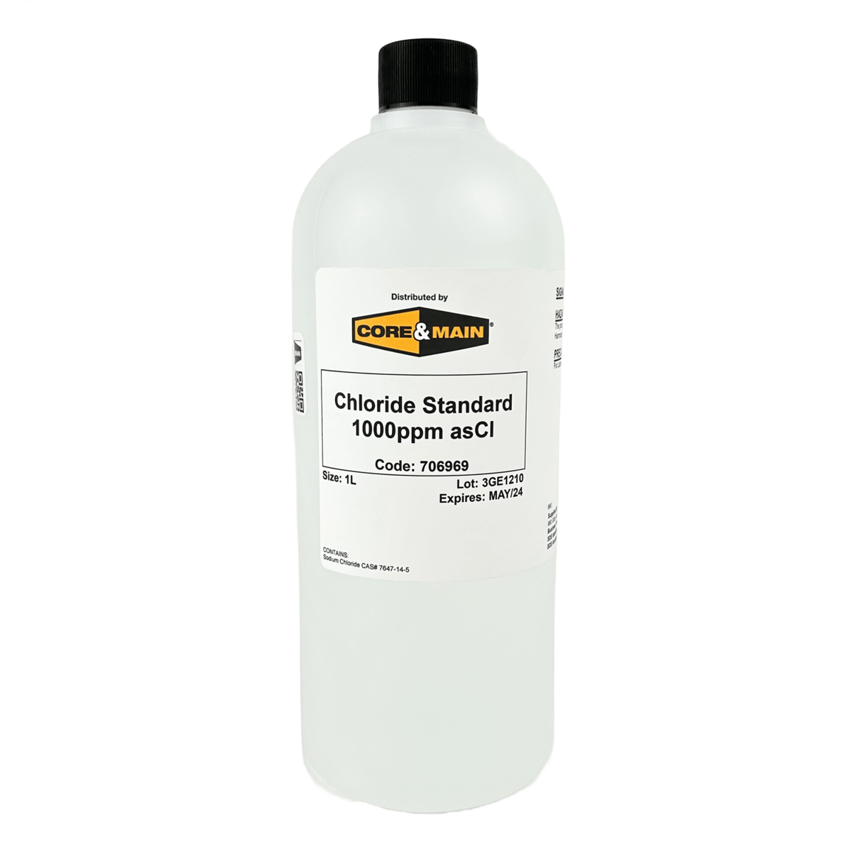 Core & Main Chloride Standard, 1000ppm as Cl⁻, 1 L