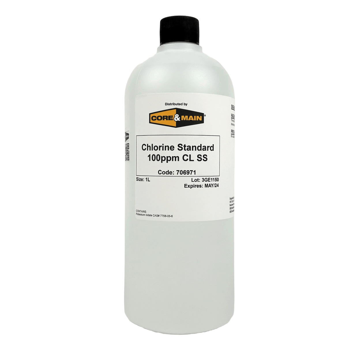Core & Main Chlorine Standard, 100ppm as Cl₂, 1 L