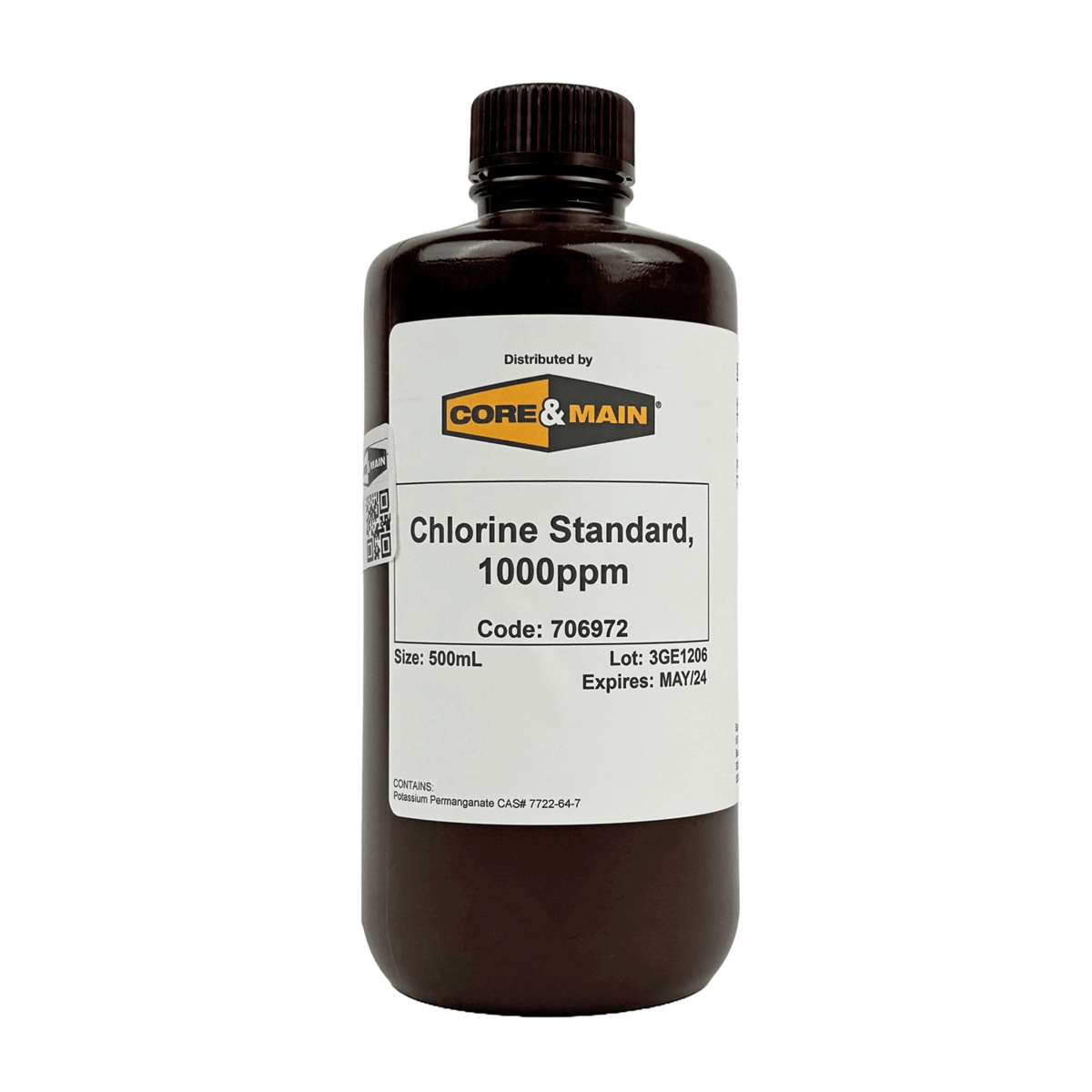 Core & Main Chlorine Standard, 1000ppm as Cl₂, 500 mL