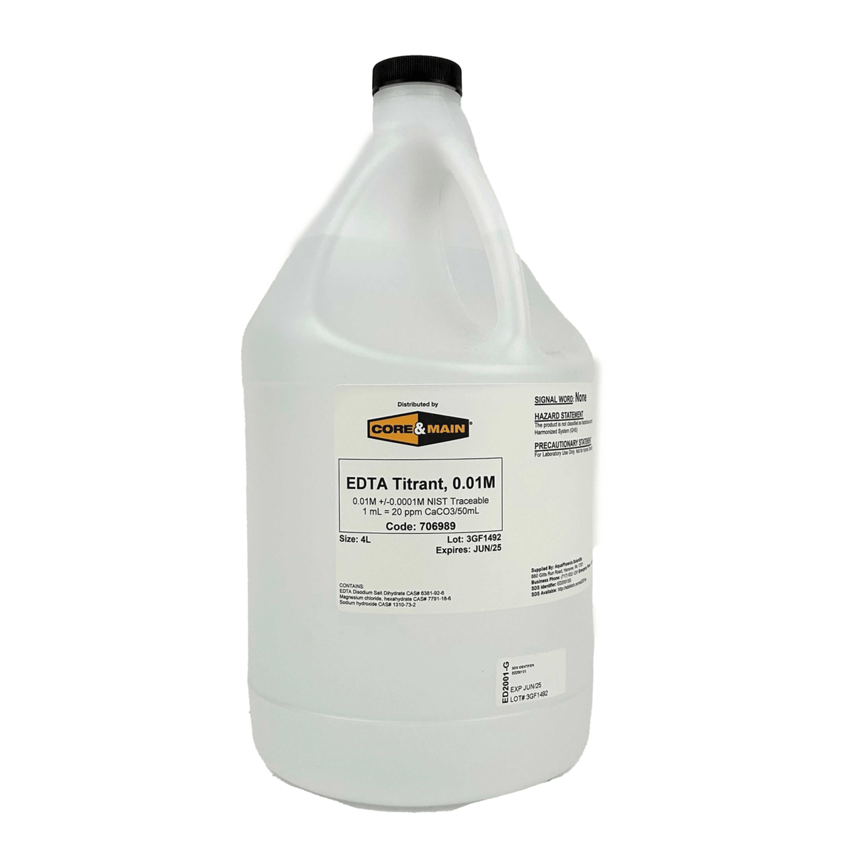 Core & Main EDTA Titrant, 0.01M, 4 L