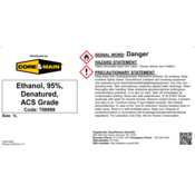 Core & Main Ethanol, 95%, Denatured, ACS Grade, 1 L