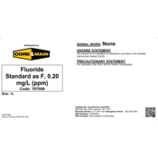 Core & Main Fluoride Standard, 0.20 mg/L (ppm), 1 L