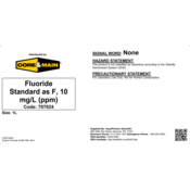 Core & Main Fluoride Standard, 10 mg/L (ppm), 1 L