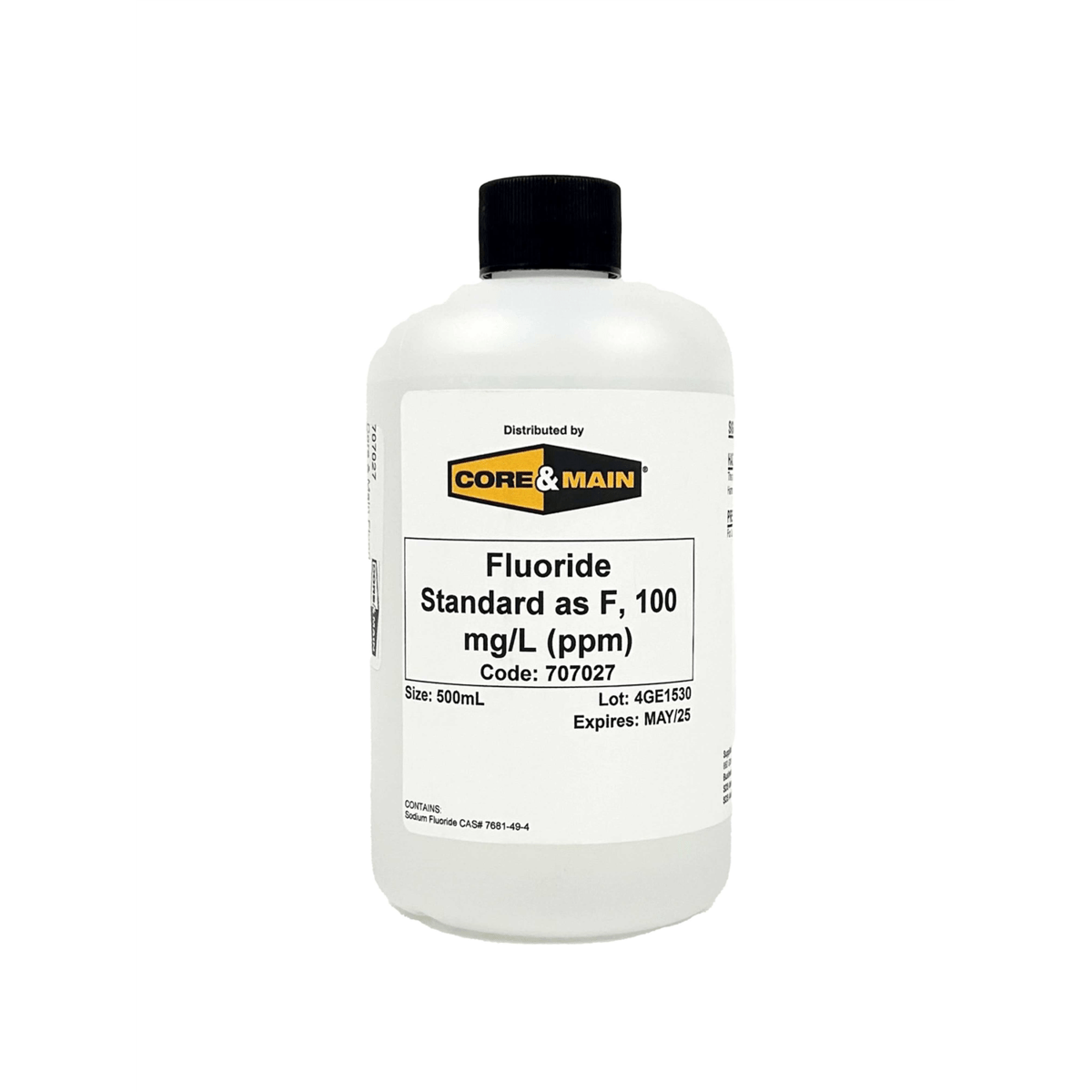 Core & Main Fluoride Standard, 100 mg/L (ppm), 500 mL