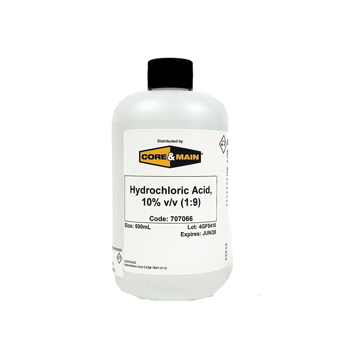 Core & Main Hydrochloric Acid, 10% v/v (1:9), 500 mL