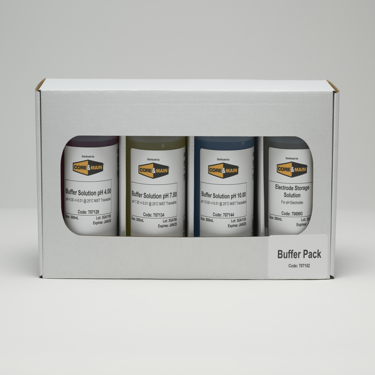 Core & Main Buffer Pack, Buffer 4, 7, 10 and Electrode Storage Solution