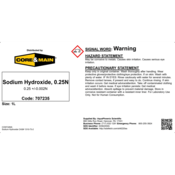 Core & Main Sodium Hydroxide, 0.25N, 1 L