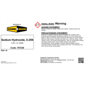 Core & Main Sodium Hydroxide, 0.25N, 4 L