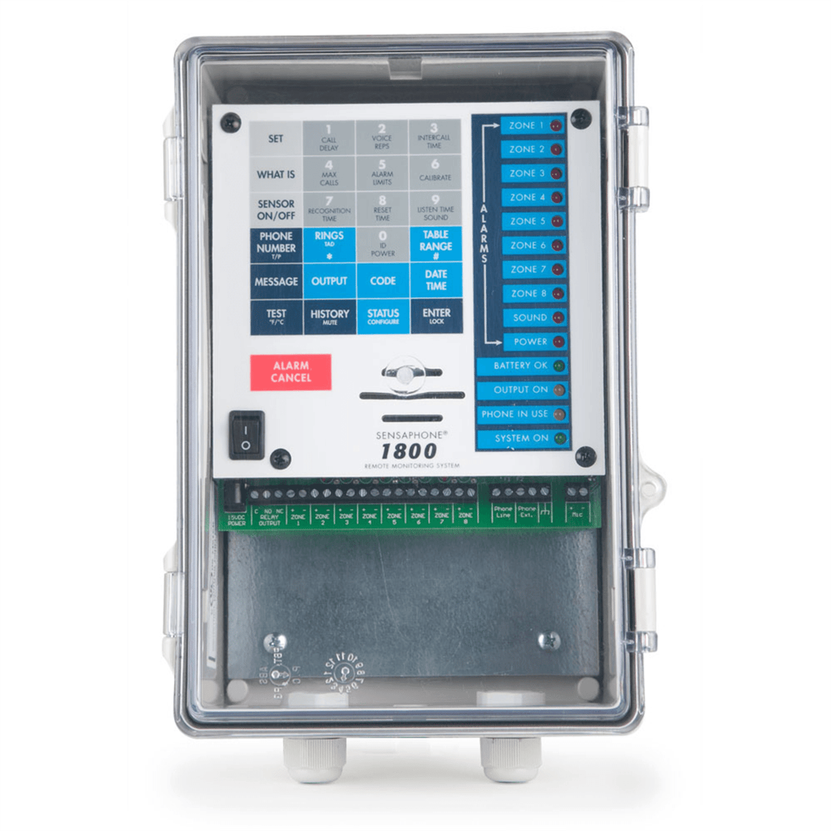 Sensaphone 1800 Monitoring System w/ NEMA 4X Clear Door Enclosure FGD-1800-CD