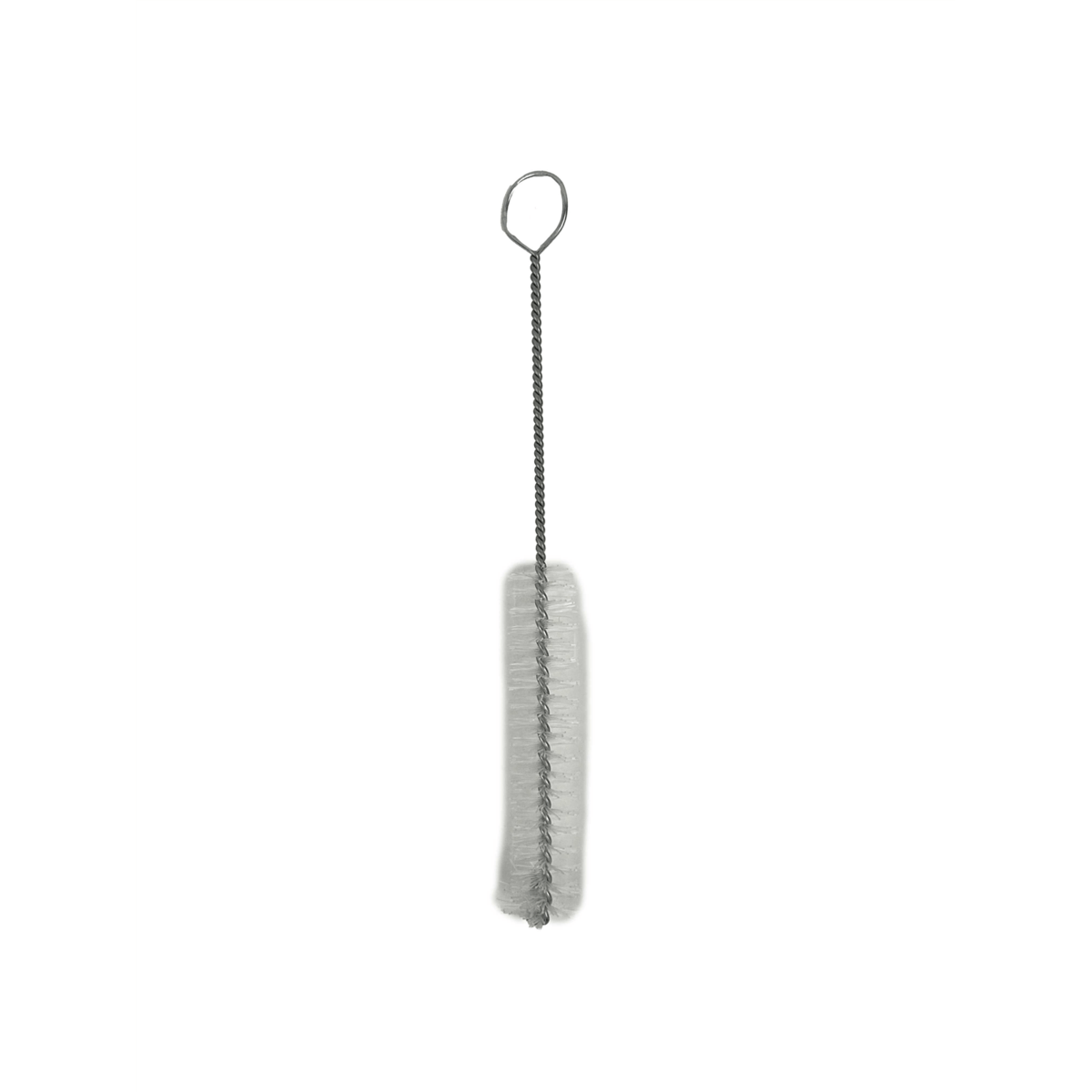 5.5" Stainless Steel Tube Brush, White Nylon, 0.5" Diameter