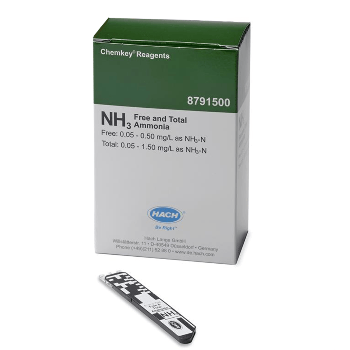 Hach Free & Total Ammonia Chemkey, 25/Box, 8791500
