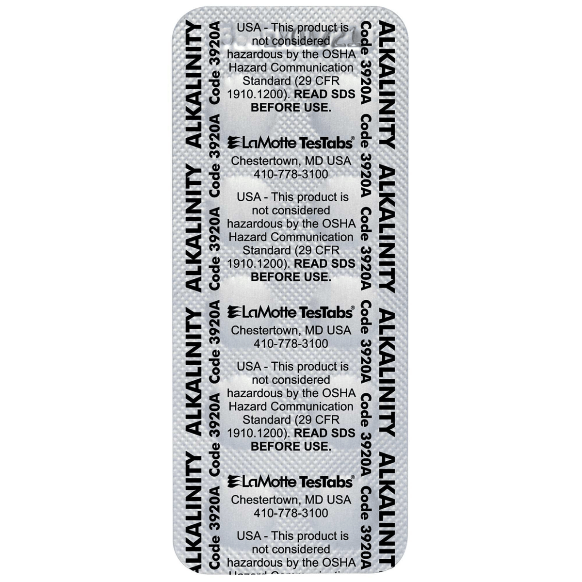 LaMotte Alkalinity TesTabs®, Pack of 100, 3920A-J