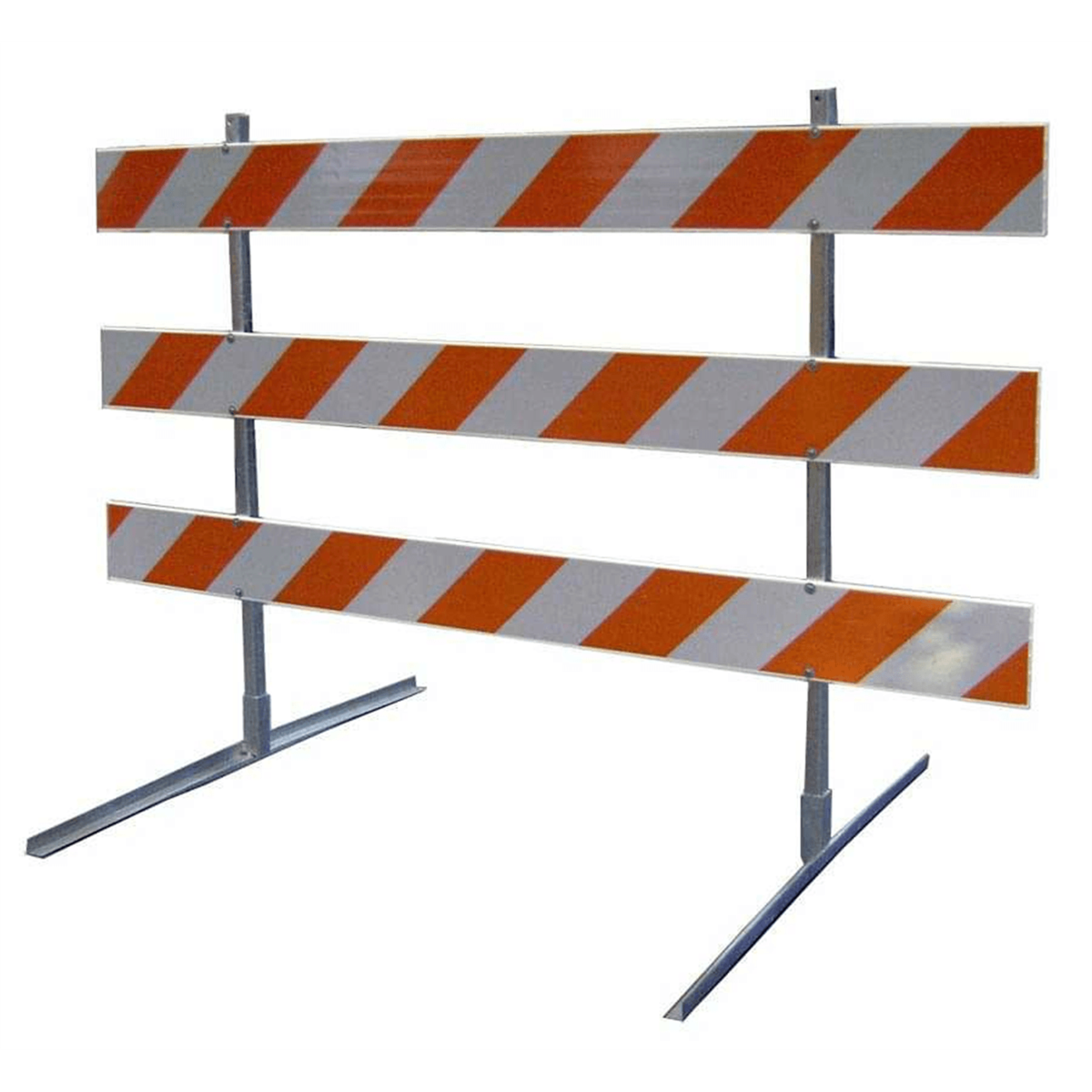 TrafFix Devices Type III Economy Barricade, 8 ft Rails HI Sheeting Both Sides