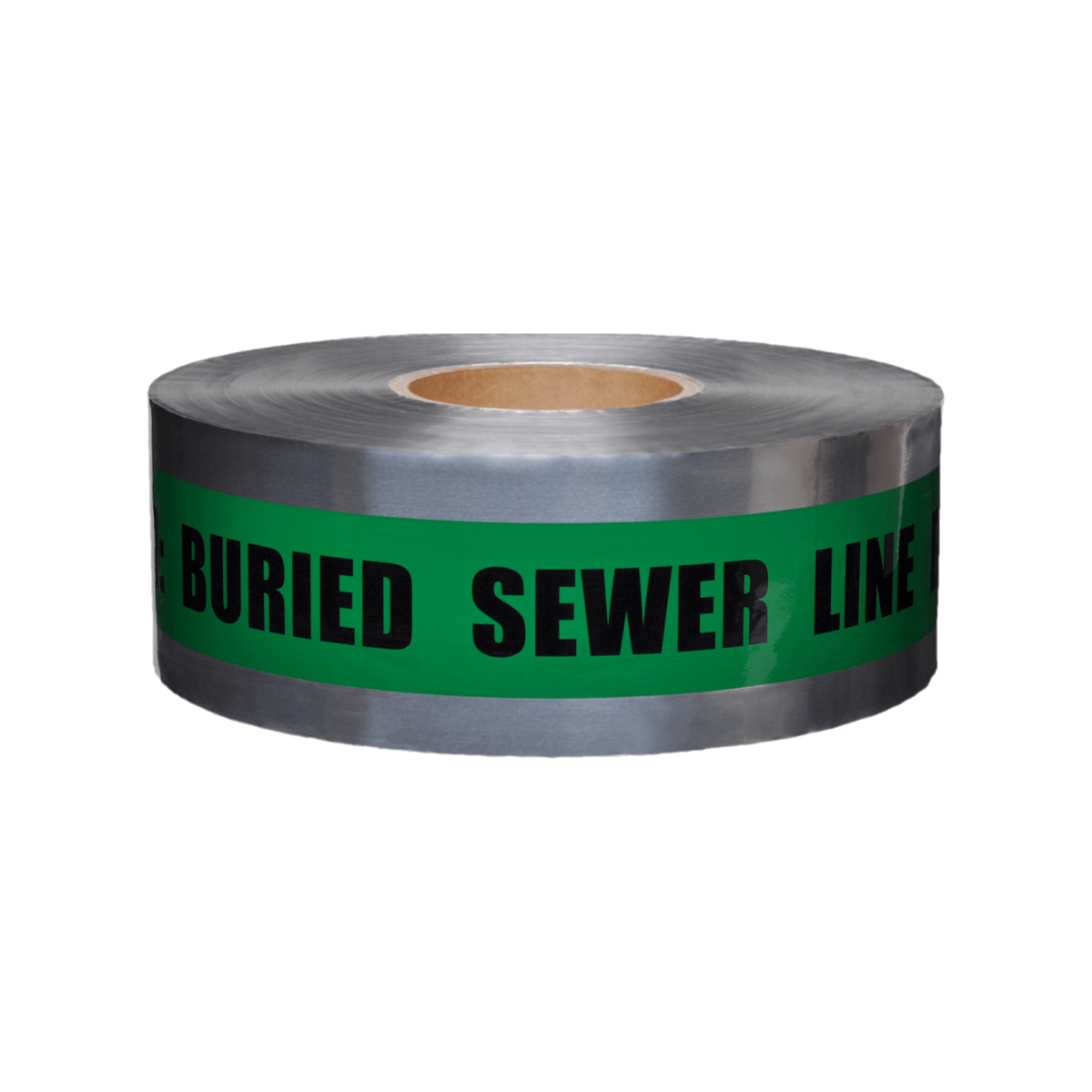 Presco Detectable Tape, 3" x 1000' Roll, Green, Caution Buried Sewer Line Below