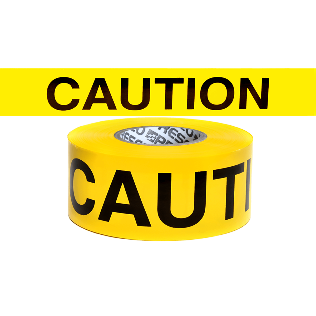 Presco Barricade Tape, 3" x 1000' Roll, 2 Mil Thickness, Yellow, Caution