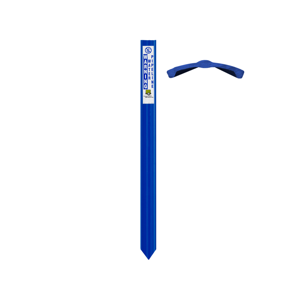 Rhino Hybrid 3-Rail™ Post, 66", Blue, Water Pipeline