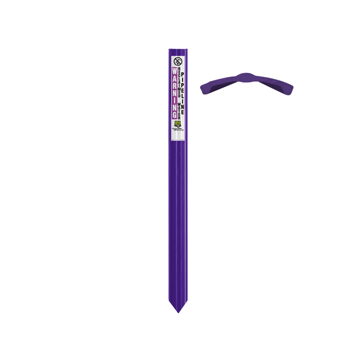 Rhino Hybrid 3-Rail™ Post, 72", Purple, Reclaimed Water Pipeline