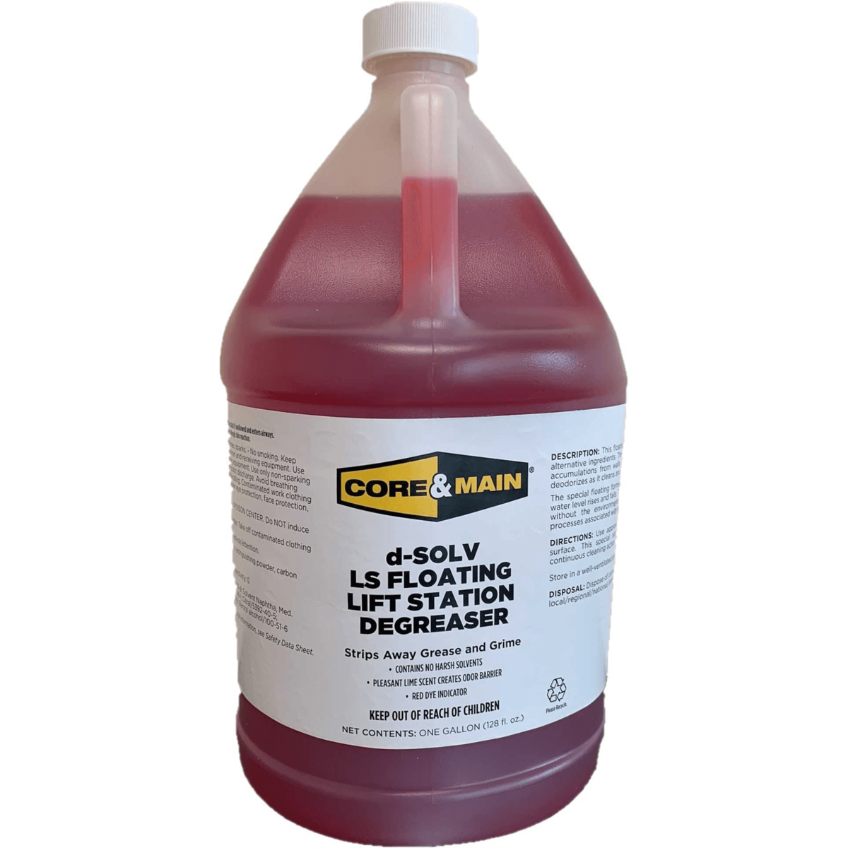 Core & Main d-SOLV LS Floating Lift Station Degreaser w/ Red Indicator, 1 Gallon Bottles, 4/Pack