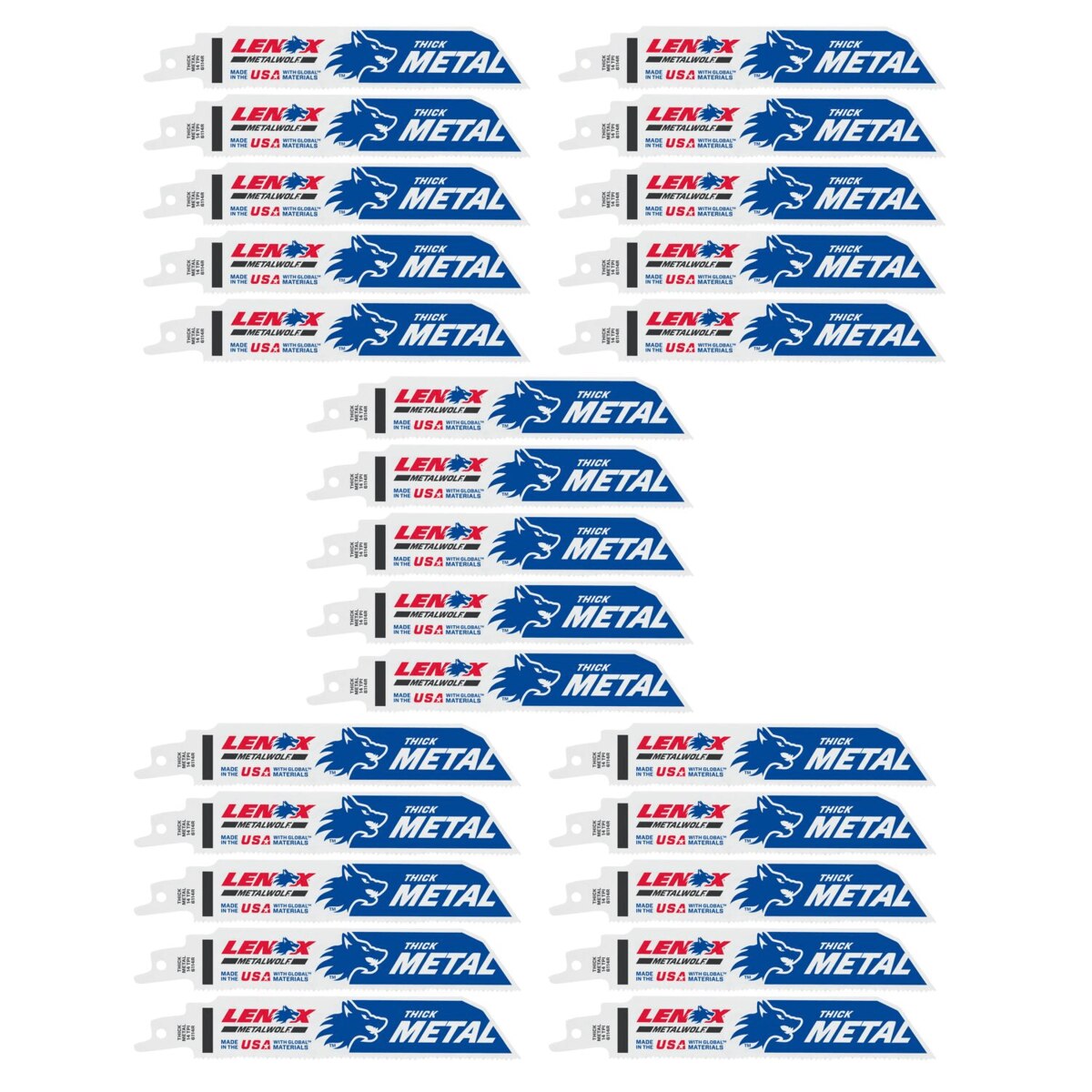 LENOX Bi-Metal Cutting Reciprocating Saw Blade, 6", 14 TPI, 25/Pack