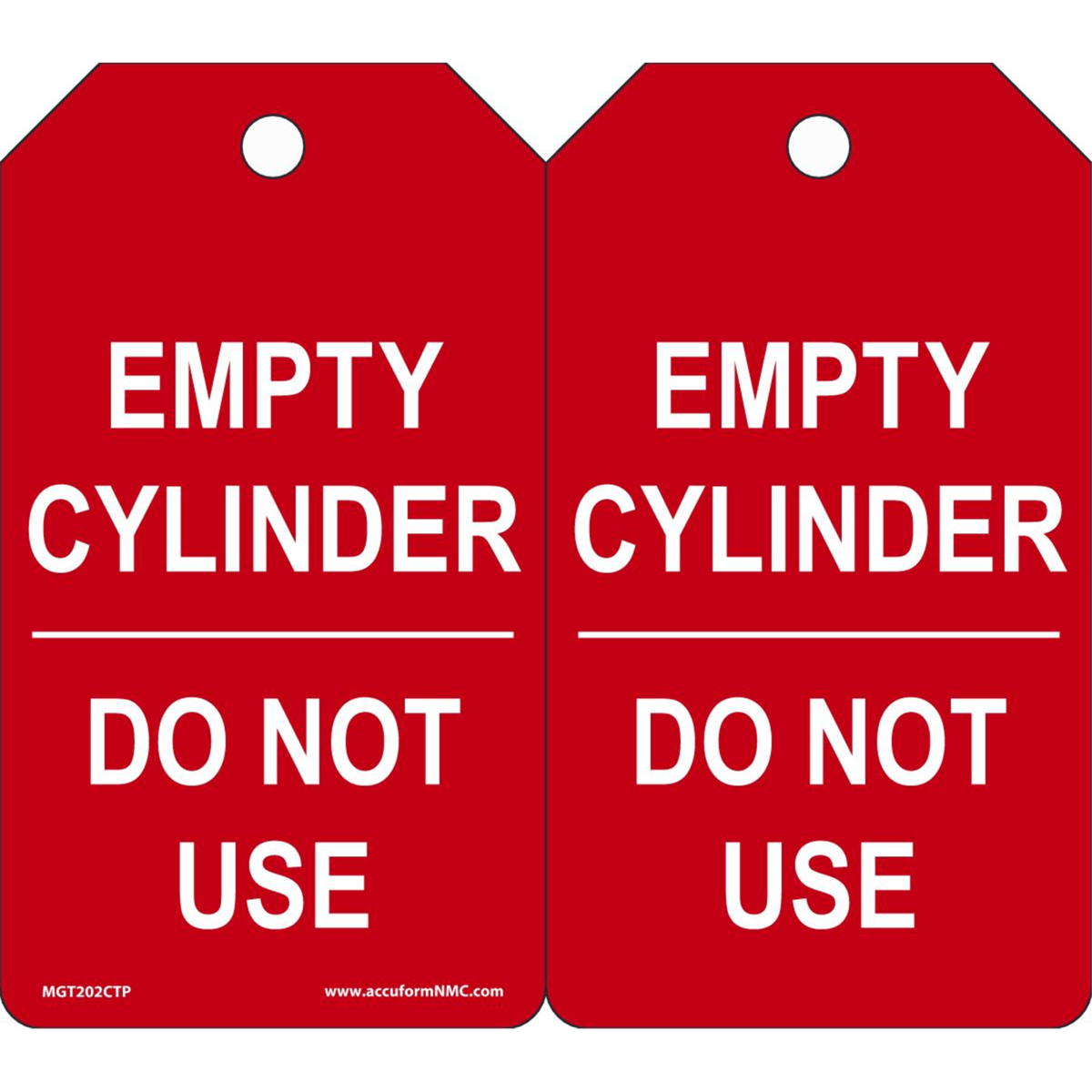 ACCUFORM NMC EMPTY CYLINDER DO NOT USE SAFETY TAG