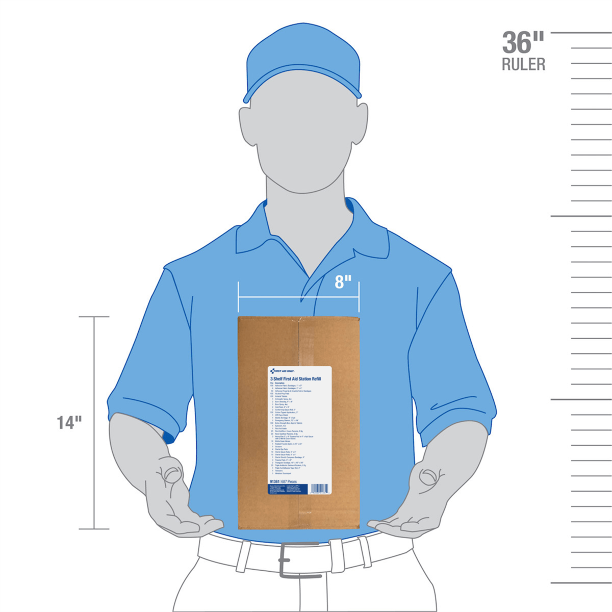 Acme United 100 Person ANSI 2021 Class B, 3 Shelf Refill Kit