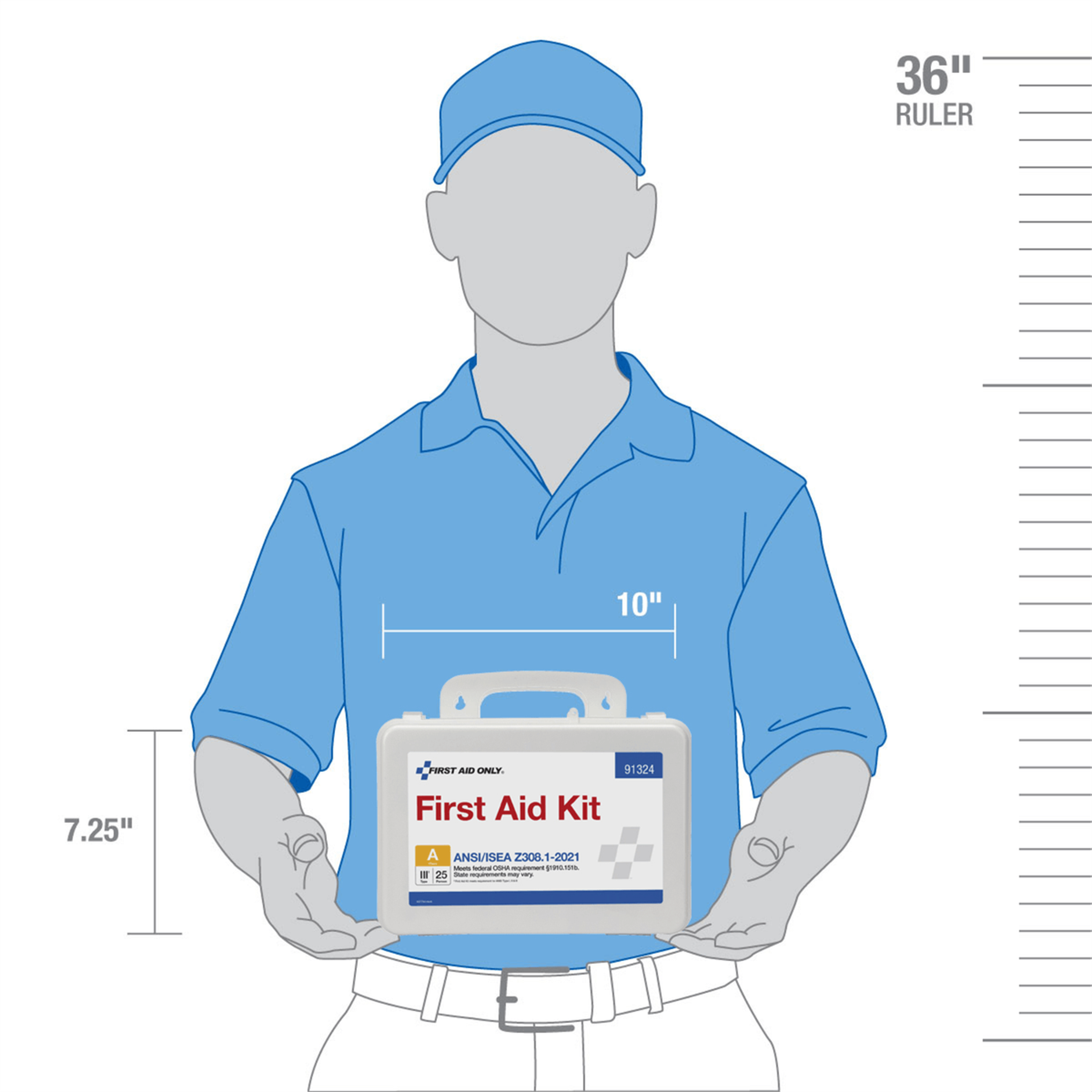 Acme United 25 Person ANSI 2021 Class A, Plastic First Aid Kit