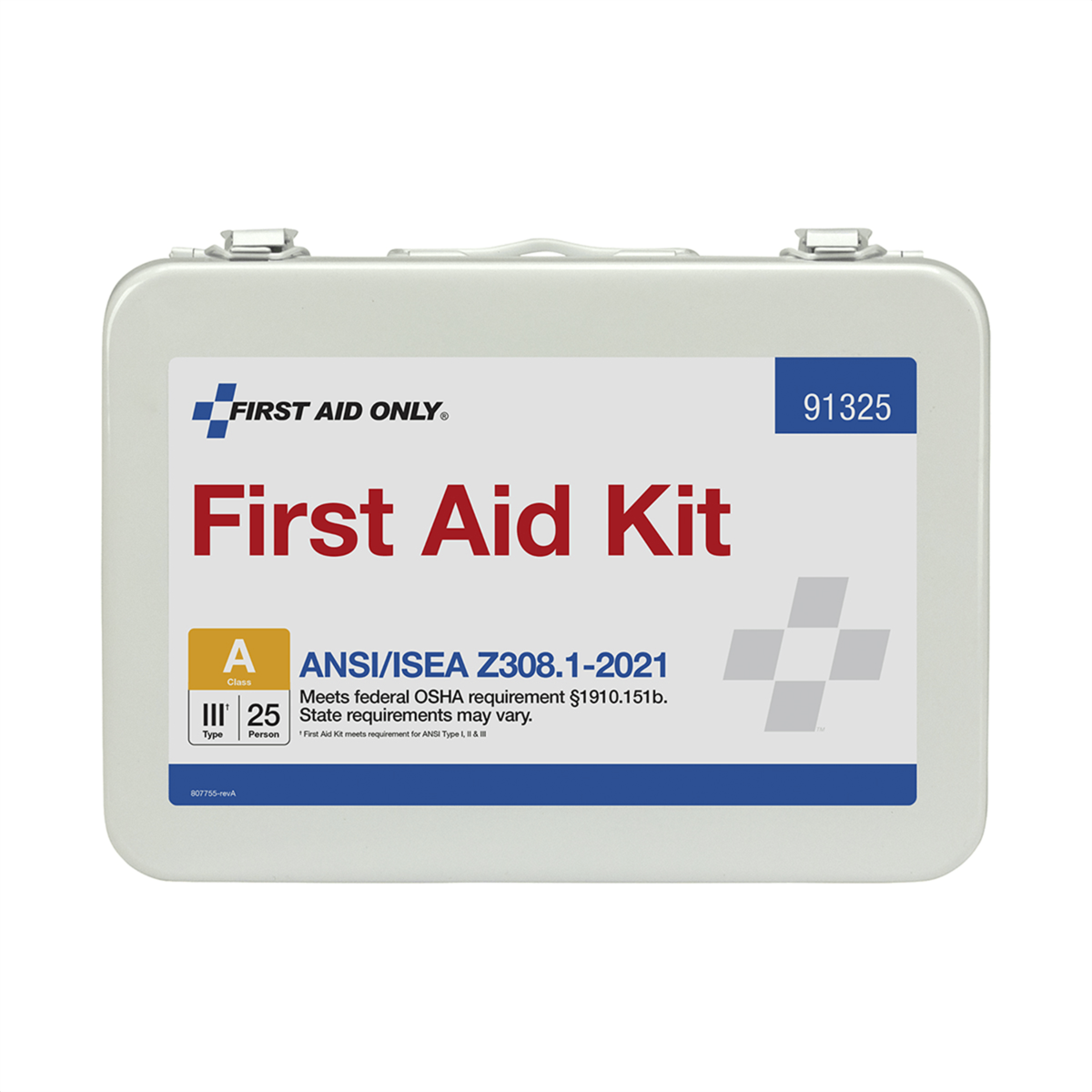 Acme United 25 Person ANSI 2021 Class A, Metal First Aid Kit