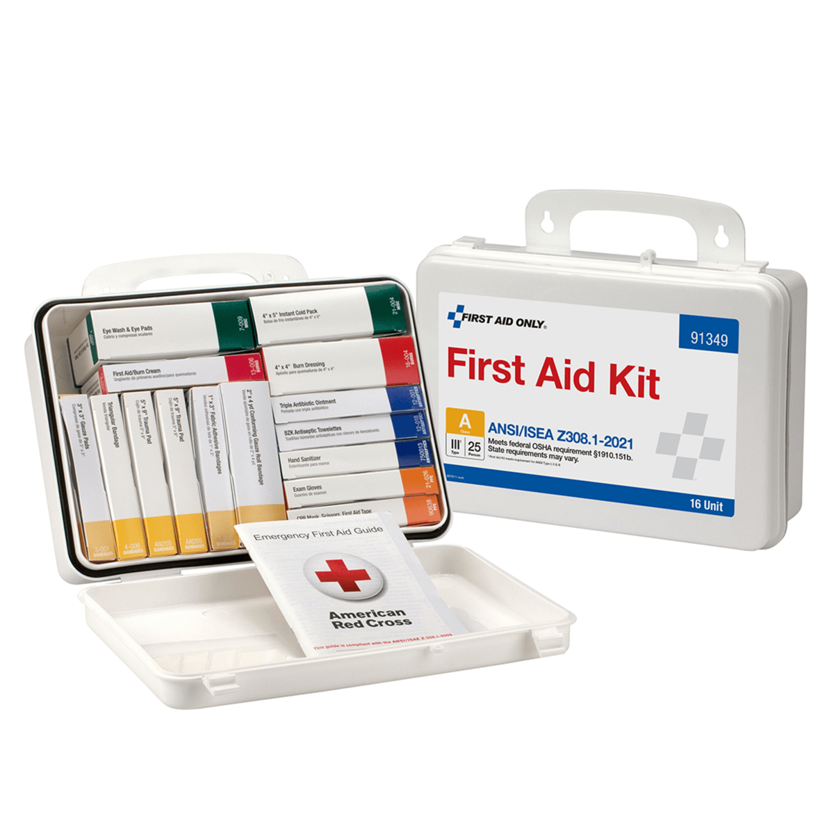 Acme United 25 Person ANSI 2021 Class A, 16 Unit Plastic First Aid Kit