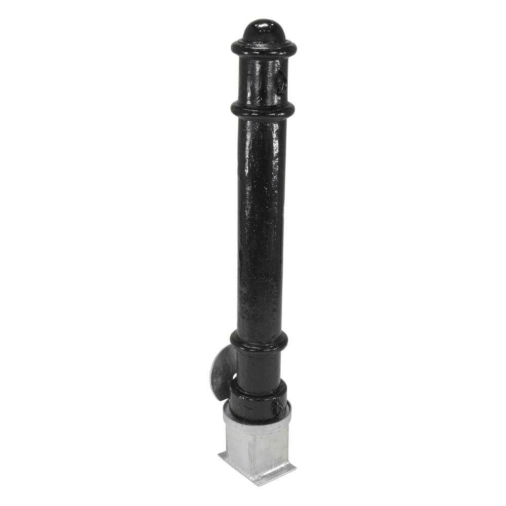 Vestil Steel Underground Removable Ornamental Bollard 40 In. Black BOL OR 40 BK