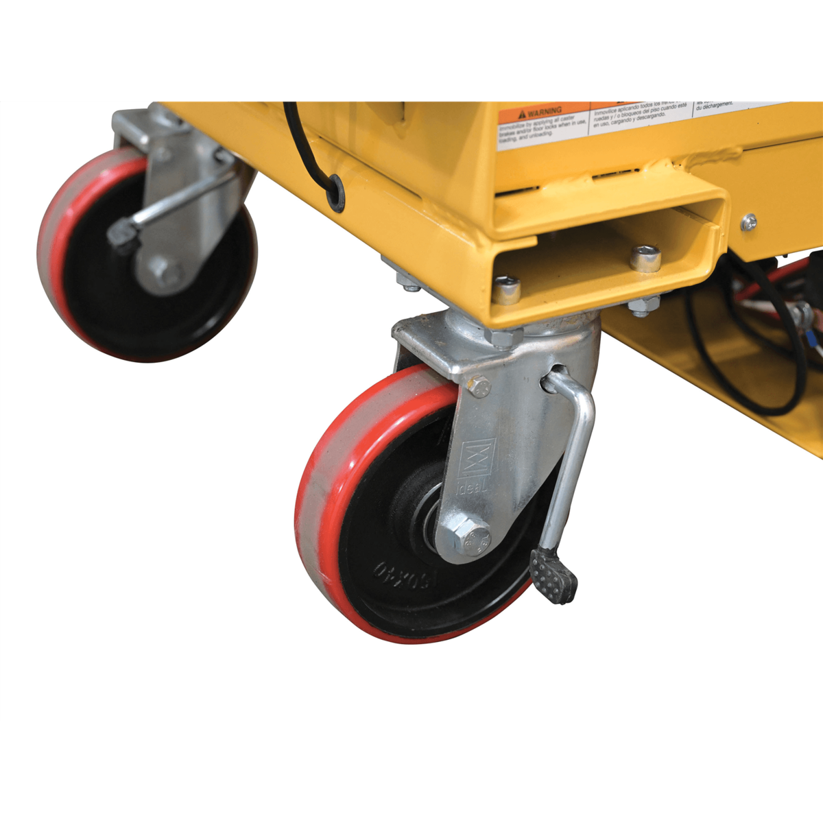Vestil Steel DC Powered Hydraulic Double Scissor Cart 20-1/2In x 39-3/4In 1000 Lb Yellow CART1000DDC