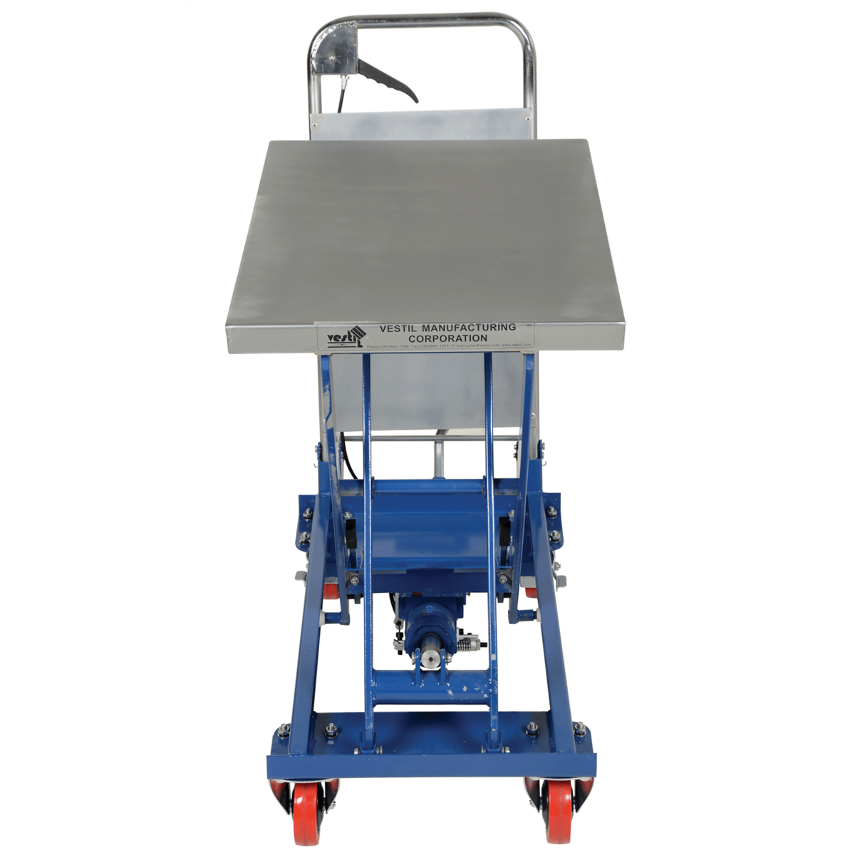 Vestil Steel Hydraulic Scissor Cart 27-1/2 In. x 17-1/2 In. 400 Lb. Capacity Blue CART-400