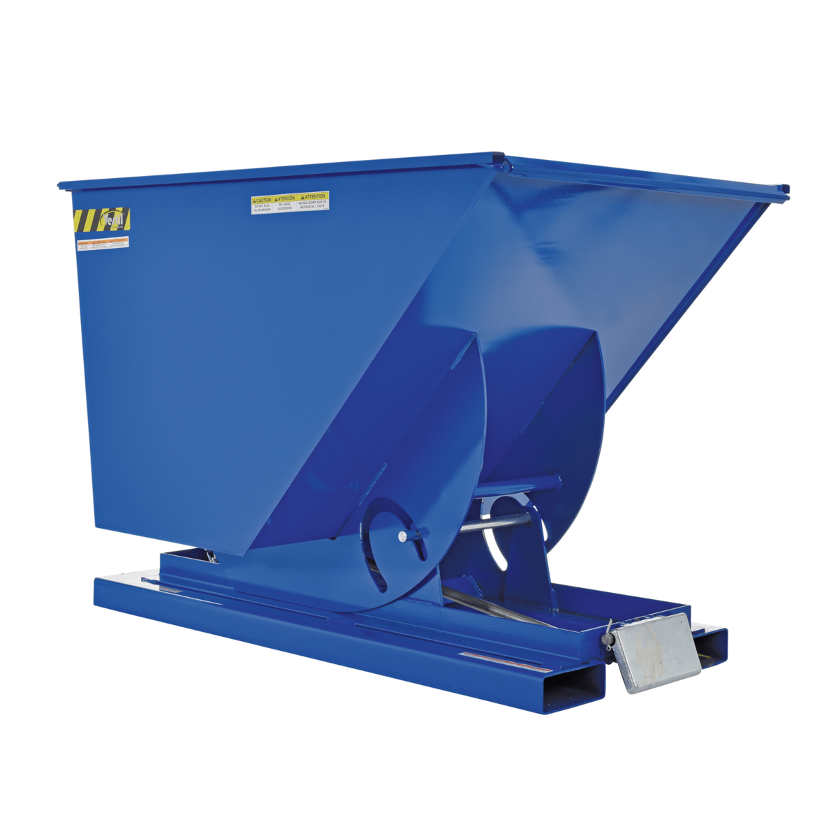 Vestil Steel Light Duty Self Dumping Hopper 1 Cubic Yard 2000 Lb. Capacity Blue D-100-LD