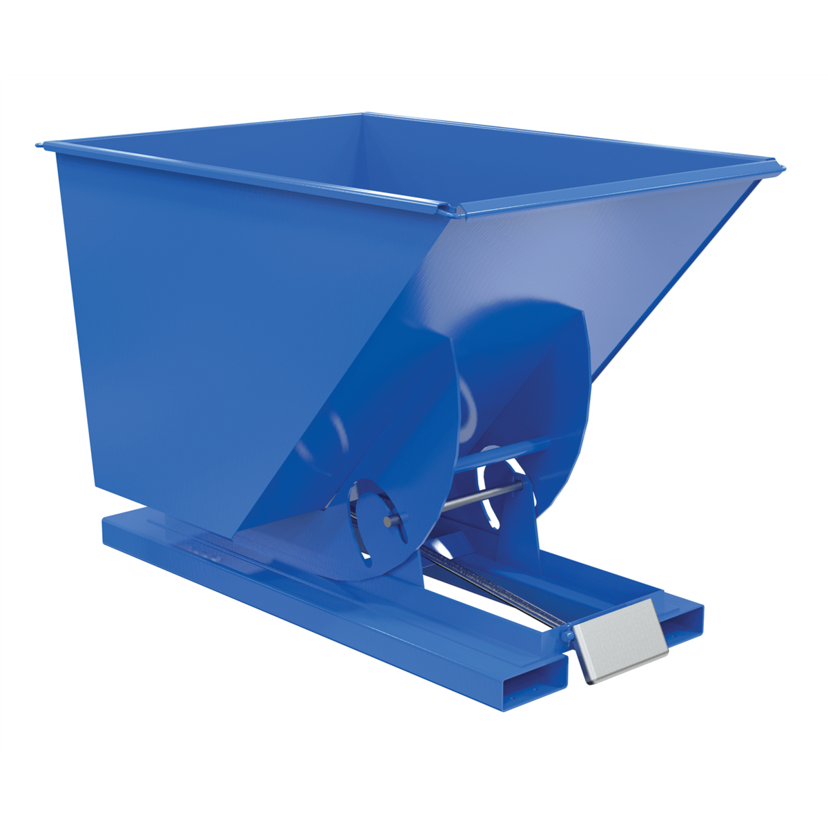 Vestil Steel Medium Duty Self Dumping Hopper 1 Cubic Yard 4000 Lb. Capacity Blue D-100-MD