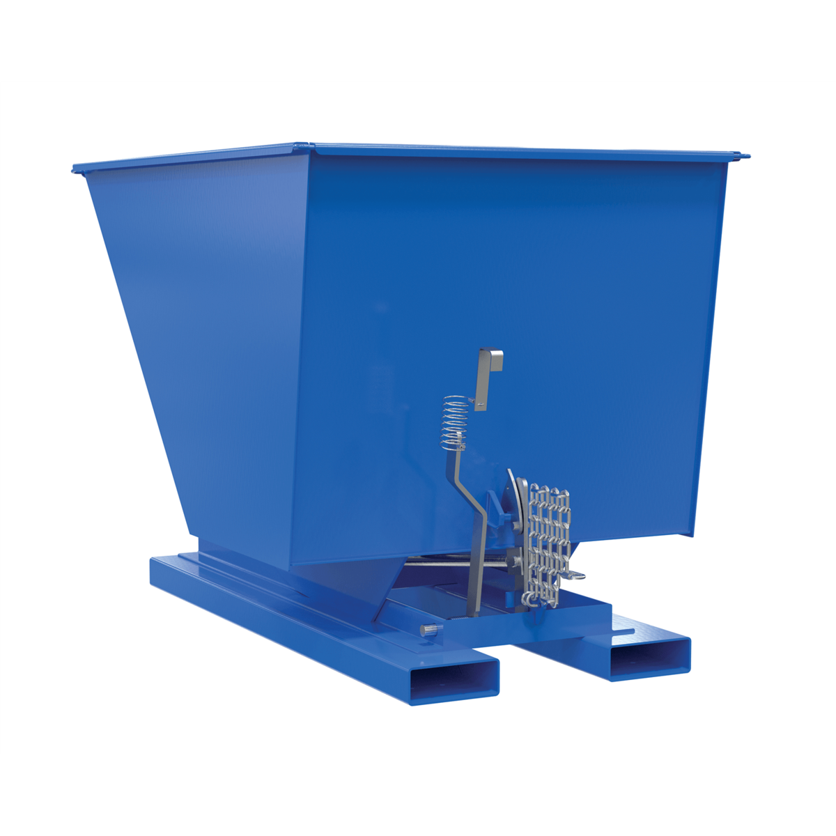 Vestil Steel Medium Duty Self Dumping Hopper 1 Cubic Yard 4000 Lb. Capacity Blue D-100-MD