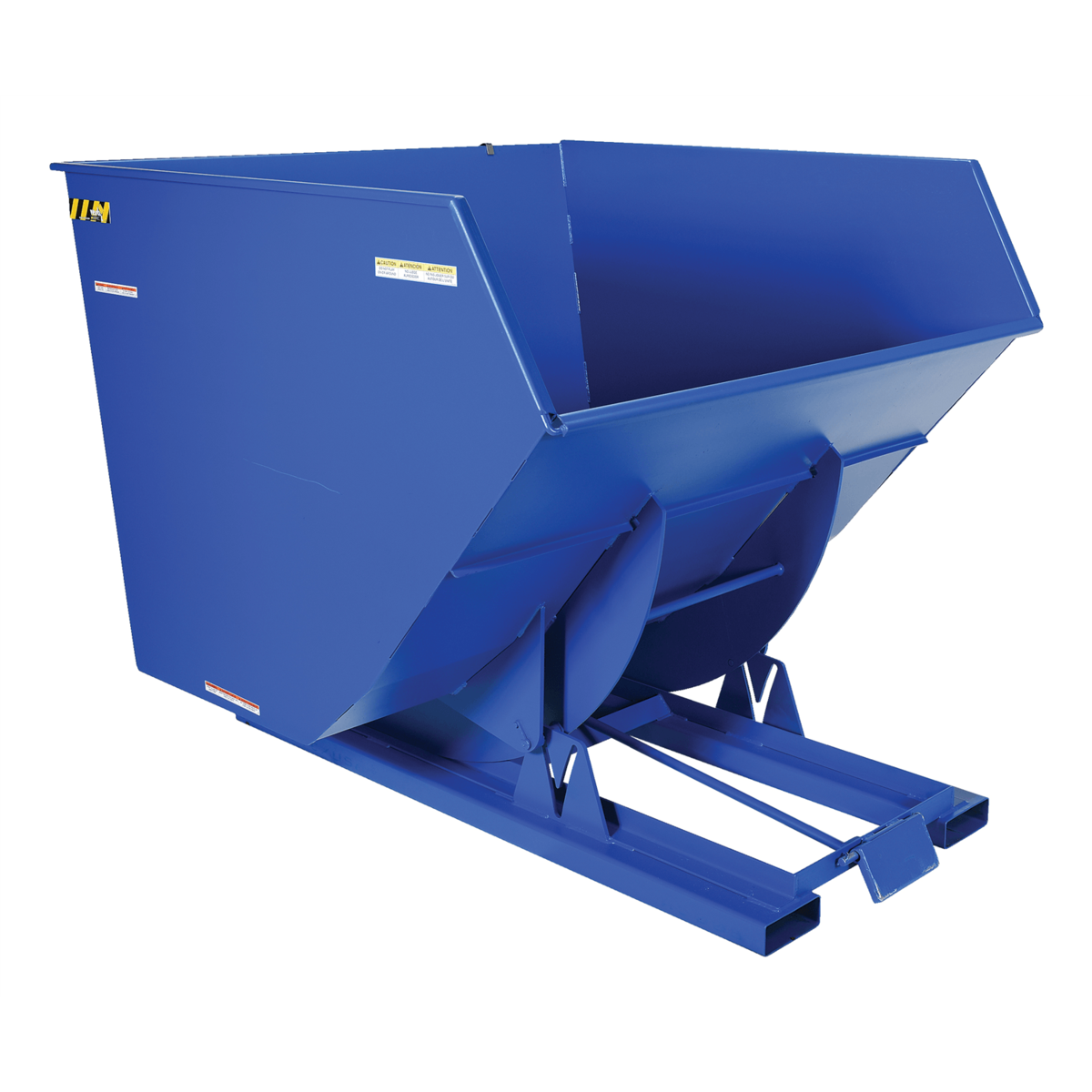 Vestil Steel Heavy Duty Self Dumping Hopper 4 Cubic Yard 6000 Lb. Capacity Blue D-400-HD