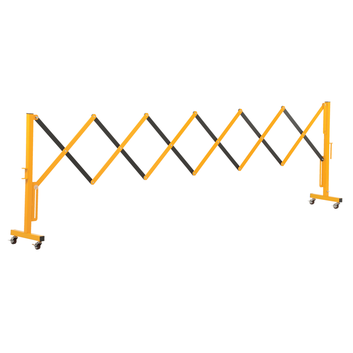 Vestil Steel Expand-A-Gate with Casters 45 In. x 45 In. x 39 In. 144 In. Yellow EXGATE-30-C