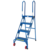 Vestil Steel Folding Ladder with Wheels 4 Step 350 Lb. Capacity Blue FLAD-4