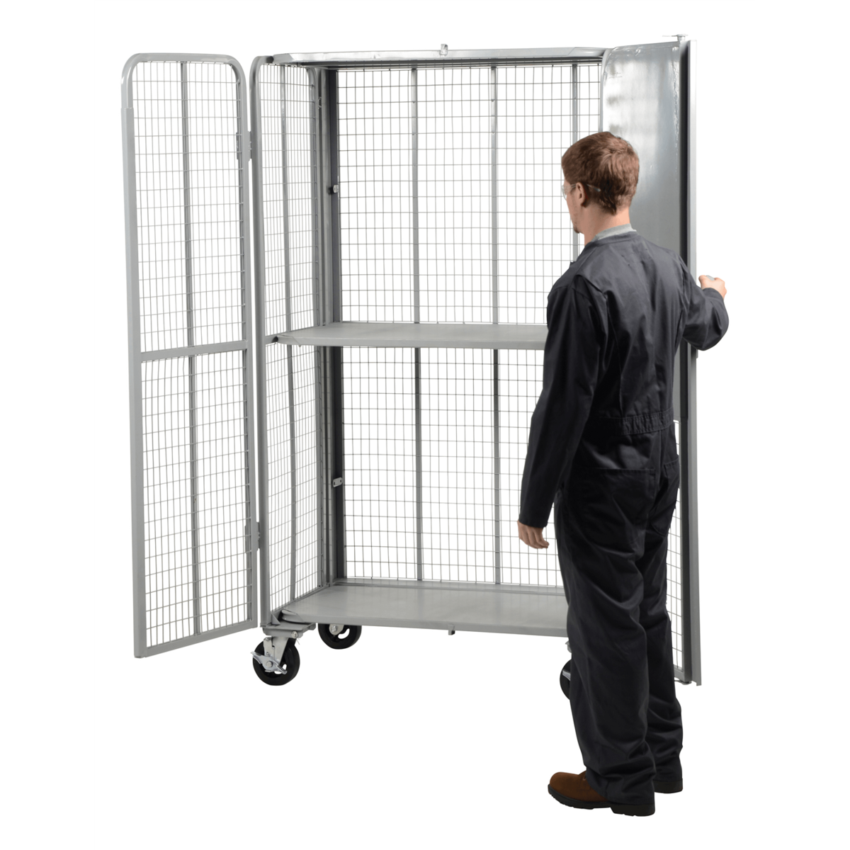Vestil Steel Folding Security Truck 27 In. x 44 In. 2000 Lb. Capacity Silver FST-2744-2
