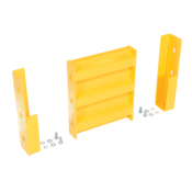 Vestil Steel 3 Ribbed Rail Drop-In Style Guard Rail 1 Ft. Yellow GR-F3R-DI-1-YL