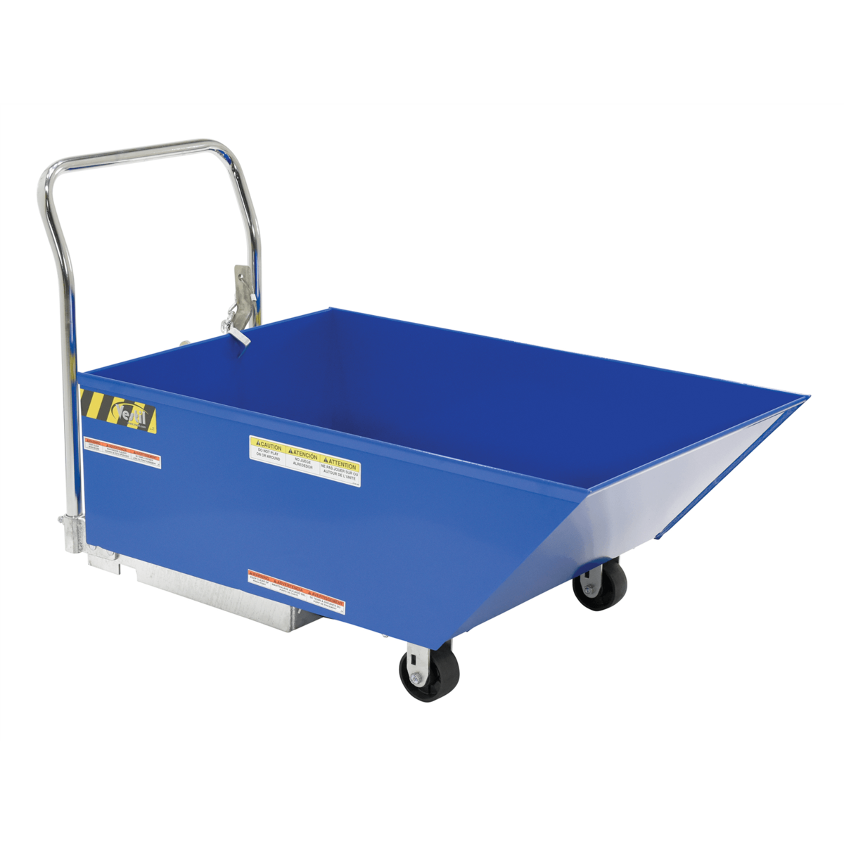 Vestil Steel Low Profile Parts Hopper 1/3 Cubic Yd 2000 Lb Capacity Blue HOP-LP-N